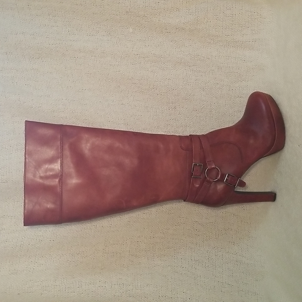 Red Gianni Bini Leather Boots